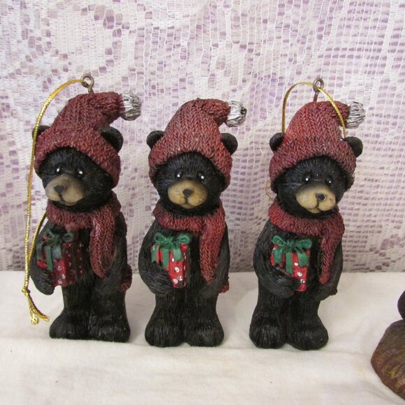 Lot of 4 resin bear ornaments / figure Christmas - Picture 3 of 9